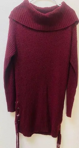 knee length dress wine color is a little thick fabric size XL Red