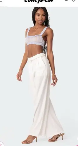 Edikted White Wide Leg Trouser -M
