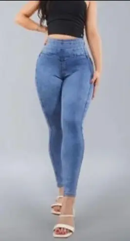 Curvy Fans Curvy Faja Light Blue Skinny Sexy Jeans Fits Small