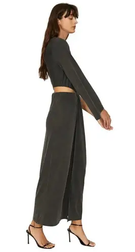 Something Navy One Shoulder Gown in Black Medium Womens Long Maxi Dress