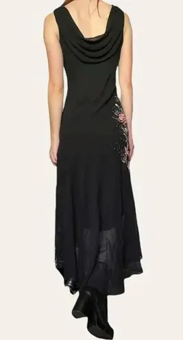 Alex Evenings 90s vintage beaded chiffon cowl neck maxi dress whimsigoth fairy