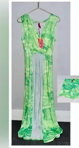 TRUE ROCK Dress & Shorts Neon Green Set sz L NWT! Size L