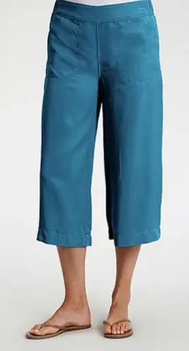 Fresh Produce Clare Seaport Blue Wide Leg Pants Large 100% Tencel