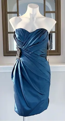 36.5 Enzoani Strapless Cocktail Mini Dress Sweetheart Neckline Size 6 New w/Tag $