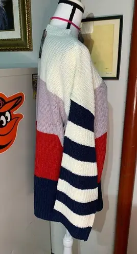 Evelyn Taylor Color Block Sweater Size L