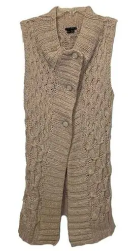 Theory  Tipper Tan Cotton Knit Cardigan Sweater Vest Womens P/TP thumbnail 1