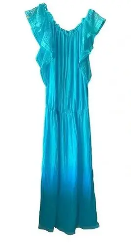 Sunday Saint Tropez teal linen sun dress made in france Blue Size M