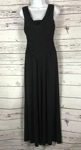 R & M Richards Dressy Cowl neck sleeveless wide legged jumpsuit in black size 6