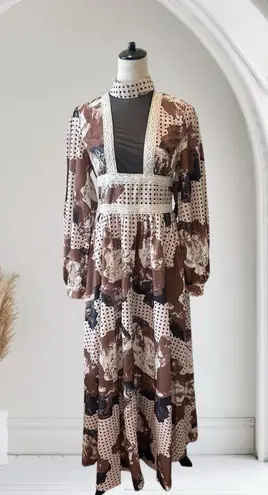 SHEIN X Cream Gown with Mock Neck Size L