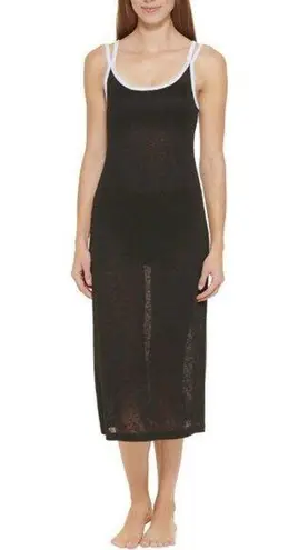 Donna Karan DKNY Swimwear Strappy Dress Cover-Up in Black/White Trim, Size M NEW w/Tag