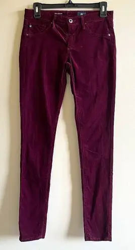 AG Adriano Goldschmied ‎ Corduroy The Leggings Super Skinny Jeans Wine Size 26R thumbnail 1
