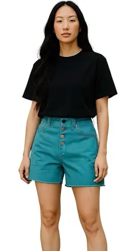 Tractr women’s high rise slim fit 4” shorts blue size 4 NWT