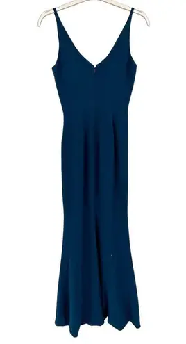 Dress the Population Jordan Ruched Side Slit V-Neck Cocktail Gown Size S