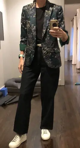 Zadig & Voltaire Viking Jac Glam Navy Jacquard Blazer Size 42