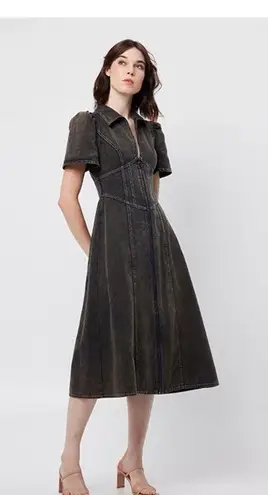 Elliatt Matisse Denim Short Sleeve Midi Dress Black Size S NWT