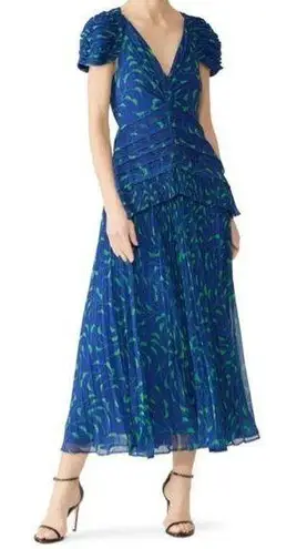 Crescent Self-Portrait Blue Printed Dress Size 4 US $470