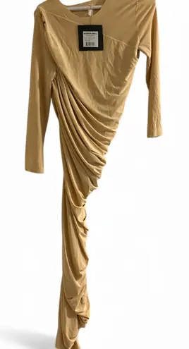 Norma Kamali Asymmetrical Dress Color Con Leche (Nude) Size S