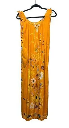 Womens Floral Gardencore Cottagecore Festival Vacation Cruise Beach Sun Dress M Yellow Size M