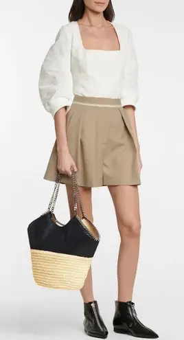 Stella McCartney Black ‘Falabella’ Medium Raffia Tote Bag