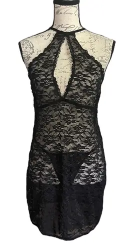 Black Lace Keyhole Stretch Nighty Pajama 2XL NWOT Size XXL