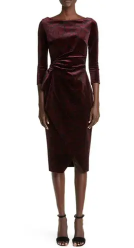 Chiara Boni LA PETITE ROBE Maly Floral Print Velvet Cocktail Dress In Zakaria