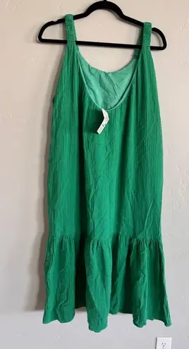 MikaRose The Tabby sleeveless gauze Dress Kelly green size medium NWT