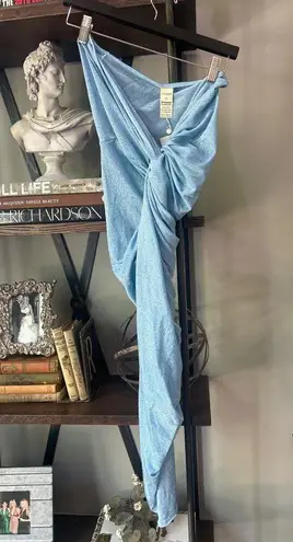 Baobab Mia Pareo Cover Up Skirt Metallic Blue Cielo Womens Size Large