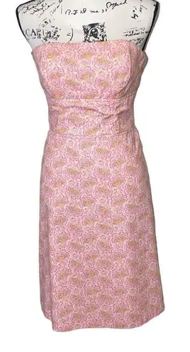 Robin Jordan 100% cotton strapless dress, Size 2 Pink