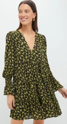 Tuckernuck Pomander Place Kenzo Swing Mini Dress Green Brushed Geo Size Small