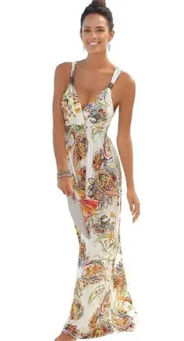NWT Lascana Womens Resort Tropical Summer Paisley Floral Print Maxi Dress Size 6