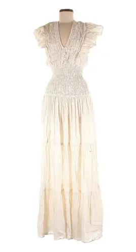 Jen's Pirate Booty NWT Purple Rain Maxi in Natural Ivory V-neck Tiered Dress M