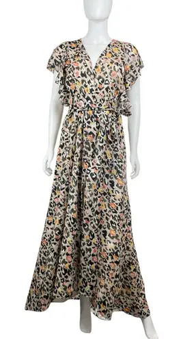 Anthropologie  Hutch Wrap Maxi Dress Butterfly Flutter Sleeve‎ Sz M - Image 1