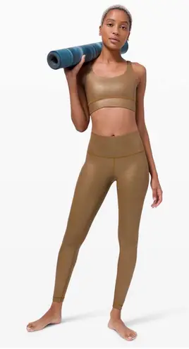Lululemon  Wunder Under Tight + Energy Bra Set Matte Copper Foil Sz 6 EUC thumbnail 1