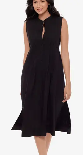 MiracleSuit New Pleated Beach Dress Cover Up size large linen black