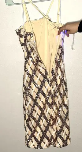 Dress the Population  Sequin Bandage Style Multiple Strap Dress size Extra Small