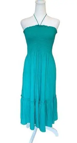 American Eagle  Halter Midi Dress In Teal Womens Size Large NWT