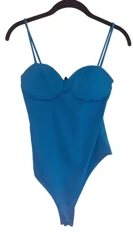 21 Saints Blue Bodysuit Sleeveless Bustier Top Party Clubwear Size L Size L