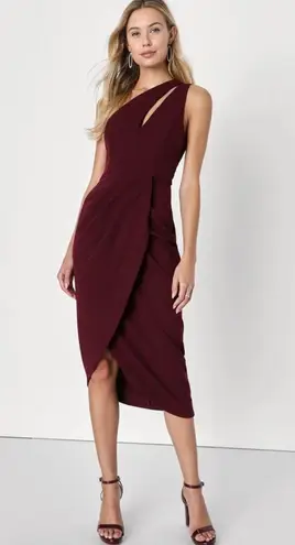 Lulus Burgundy Asymmetrical Dress