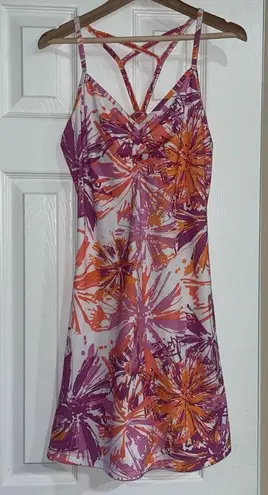 prAna Orange Purple And White Cora Star Print Athletic Dress Size XS