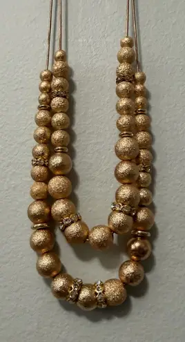 Monet Gold Tone Beaded Statement Necklace