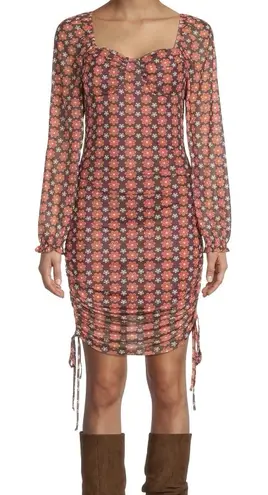 NEW Madden NYC Womens Floral Sheer BodyCon Dress Plus Size XXL Boho Hippie Indie Brown