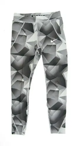 Nike  Speed 7/8‎ Mid Rise Running Tights Grey White Black Women's Sz S Workout