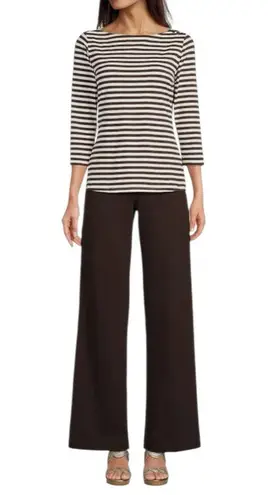 J. McLaughlin Black Carter Knit Stretchy Wide Leg Pants size 12