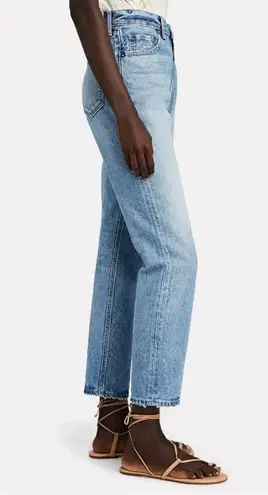 Moussy Vintage Glen Boy Straight High Waisted Barrel Jeans Size 26 Minimalist Blue