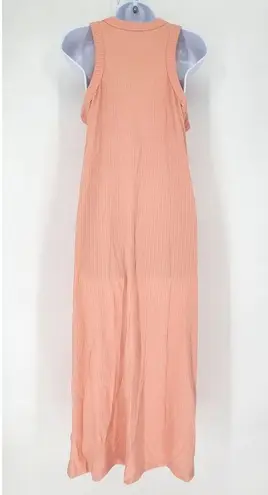 Ophelia Roe Peach Ribbed Tank Maxi Dress Women's Size Large