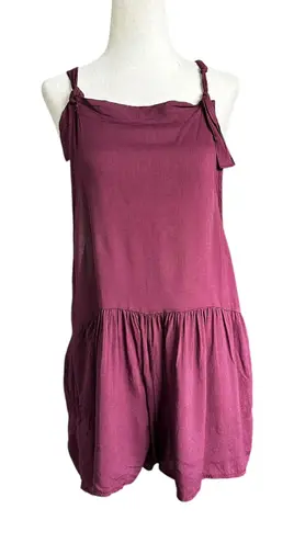 Don't Ask Why  Plum Tie Knot Mini Romper Women's One Size | 67-6-2 - Image 1