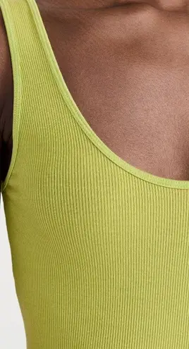 Enza Costa Silk Rib Tank Midi Dress in Kiwi Large Womens Stretchy Bodycon