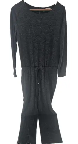 Soft Surroundings Jumpsuit Women Medium Gray Drawstring Casual Knit Pocket