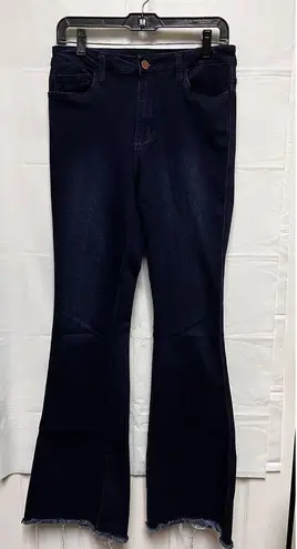 Vervet Flying Monkey Women Size 28 High Rise Flare Blue Jeans‎ Frayed Hem BAX-C