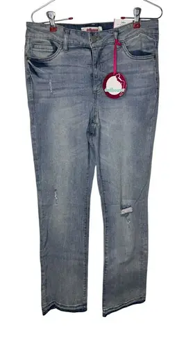 Dollhouse Women's Jeans High Rise Flare Distressed Light Wash Denim Sz. 30 NWT